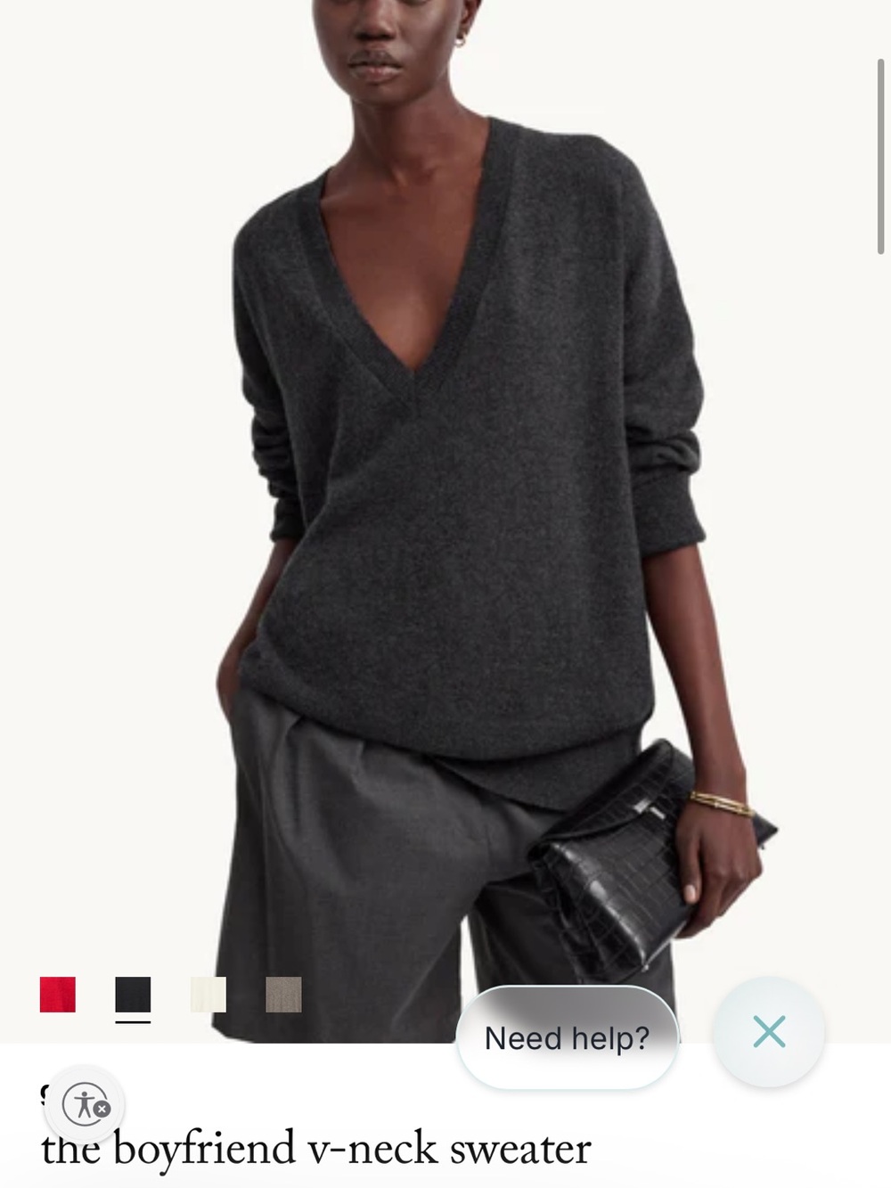 GOOP G. label GWYN the boyfriend v-neck sweater